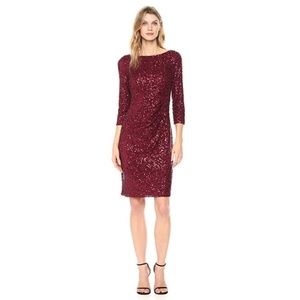Jessica Howard Women's 3/4 Sleeve Sequin Shift